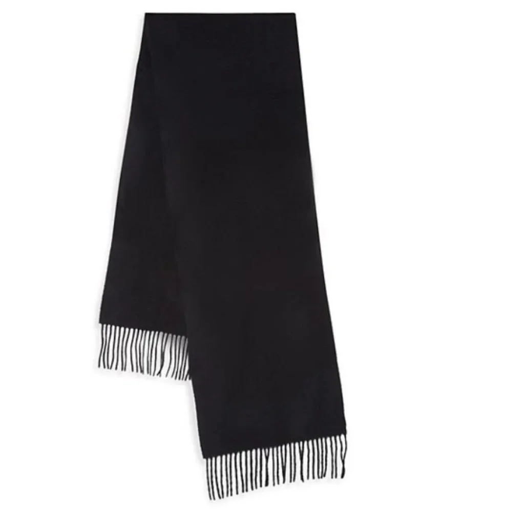 Dockers Winter Scarf Mens Fringed Black Lightweight Soft Acrylic 64